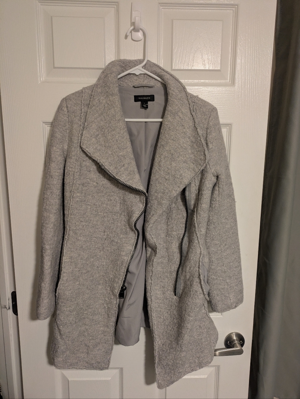 Halogen Asymmetrical Wool Blend Pea Coat